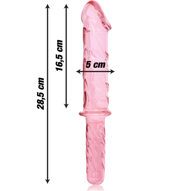 NEBULA SERIES BY IBIZA - MODEL 24 DILDO BOROSILICATE GLASS PINK 28.5 CM -O- 5 CM