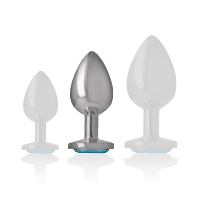 INTENSE - ALUMINUM METAL ANAL PLUG BLUE HEART SIZE M