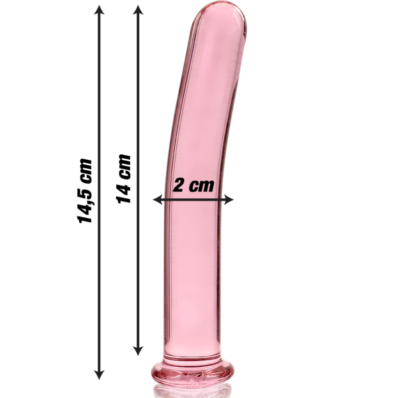 NEBULA SERIES BY IBIZA - MODEL 8 DILDO BOROSILICATE GLASS PINK 14.5 CM -O- 2 CM
