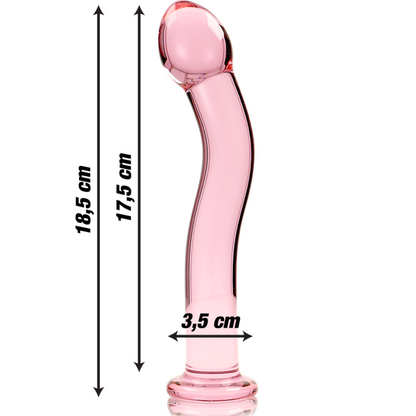 NEBULA SERIES BY IBIZA - MODEL 18 DILDO BOROSILICATE GLASS PINK 18.5 CM -O- 3.5 CM