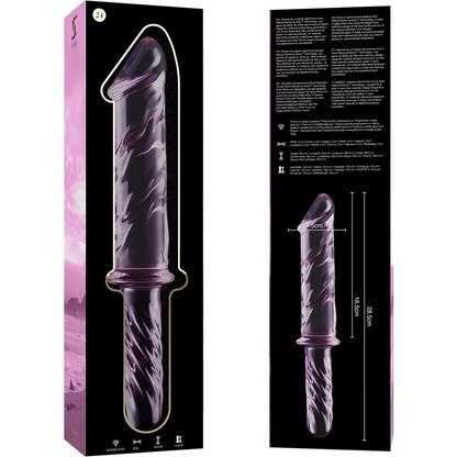 NEBULA SERIES BY IBIZA - MODEL 24 DILDO BOROSILICATE GLASS PINK 28.5 CM -O- 5 CM