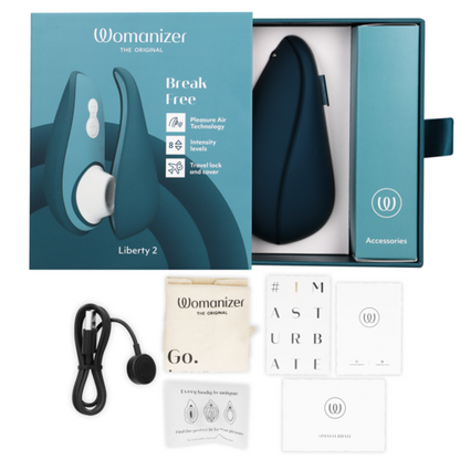 WOMANIZER - LIBERTY 2 STIMULATOR & CLITORIS STIMULATING WAVES BLUE
