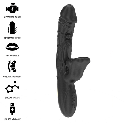 IBIZA - VIBRATOR AND CLITORIS STIMULATOR WITH BITING AND ROTATION EFFECT